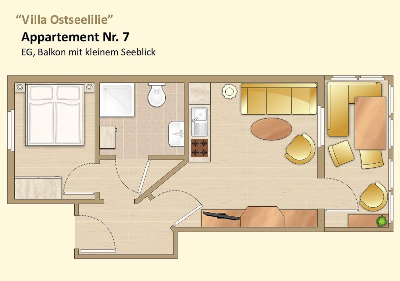 Villa Ostseelilie - Appartements Mit Balkon Und Meerblick Sassnitz Værelse billede